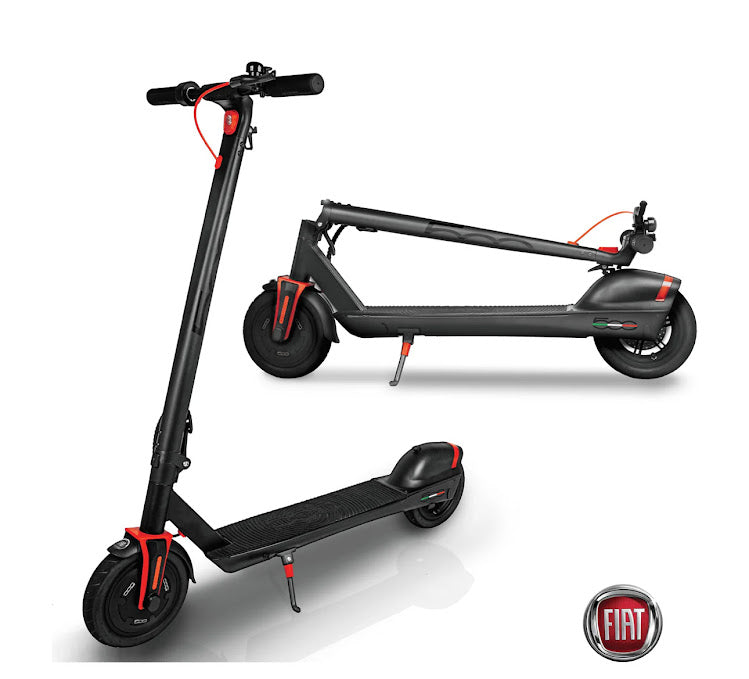 Fiat Folding Electric Scooter - 350W Motor, 15 to 20-Mile Long-Range Battery (Vesuvio Black)